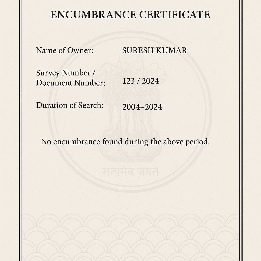 Encumbrance Certificate Example